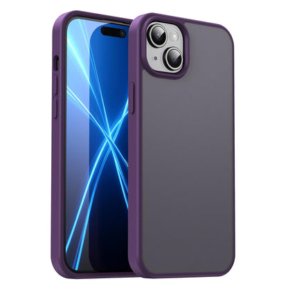For iPhone 15 Plus Fanying Series Precision Camera Hole PC Hybrid TPU Translucent Frosted Phone Case - Crystal Purple - EDA009893406B