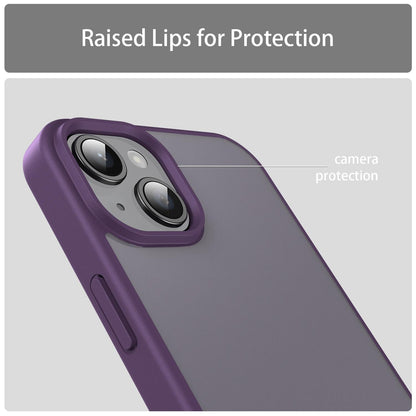 For iPhone 15 Plus Fanying Series Precision Camera Hole PC Hybrid TPU Translucent Frosted Phone Case - Crystal Purple - EDA009893406B