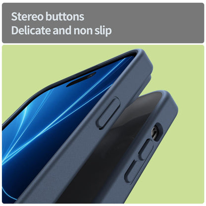 For iPhone 15 Plus Fanying Series Precision Camera Hole PC Hybrid TPU Translucent Frosted Phone Case - Cyan Blue - EDA009893406C