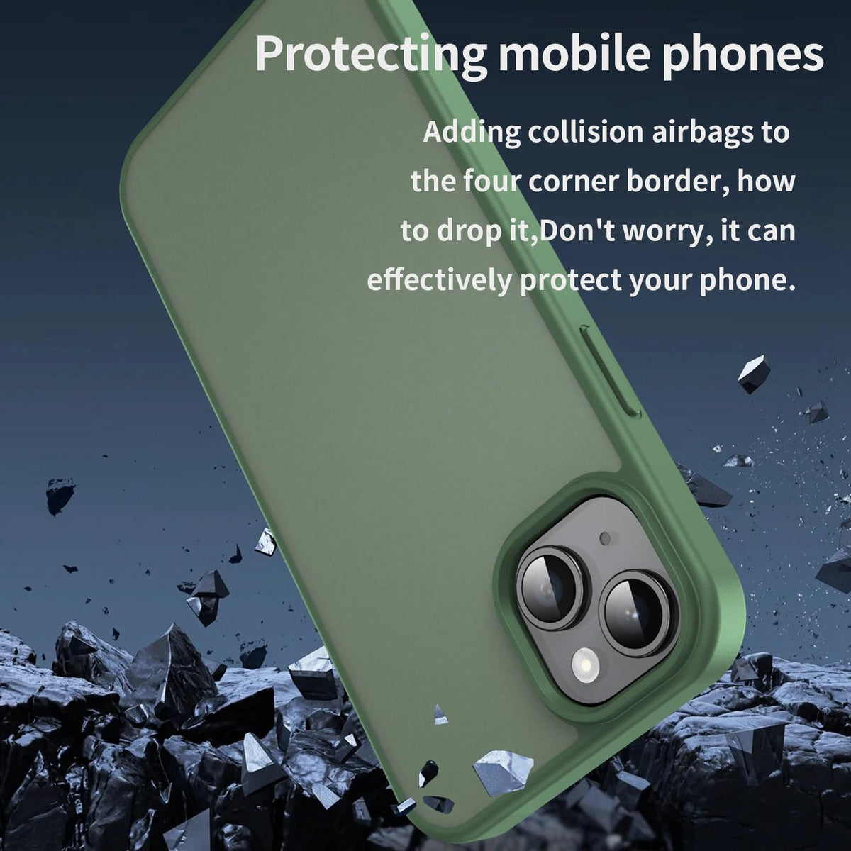For iPhone 15 Plus Fanying Series Precision Camera Hole PC Hybrid TPU Translucent Frosted Phone Case - Olive Green - EDA009893406D
