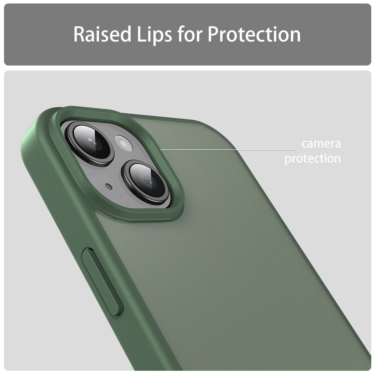 For iPhone 15 Plus Fanying Series Precision Camera Hole PC Hybrid TPU Translucent Frosted Phone Case - Olive Green - EDA009893406D