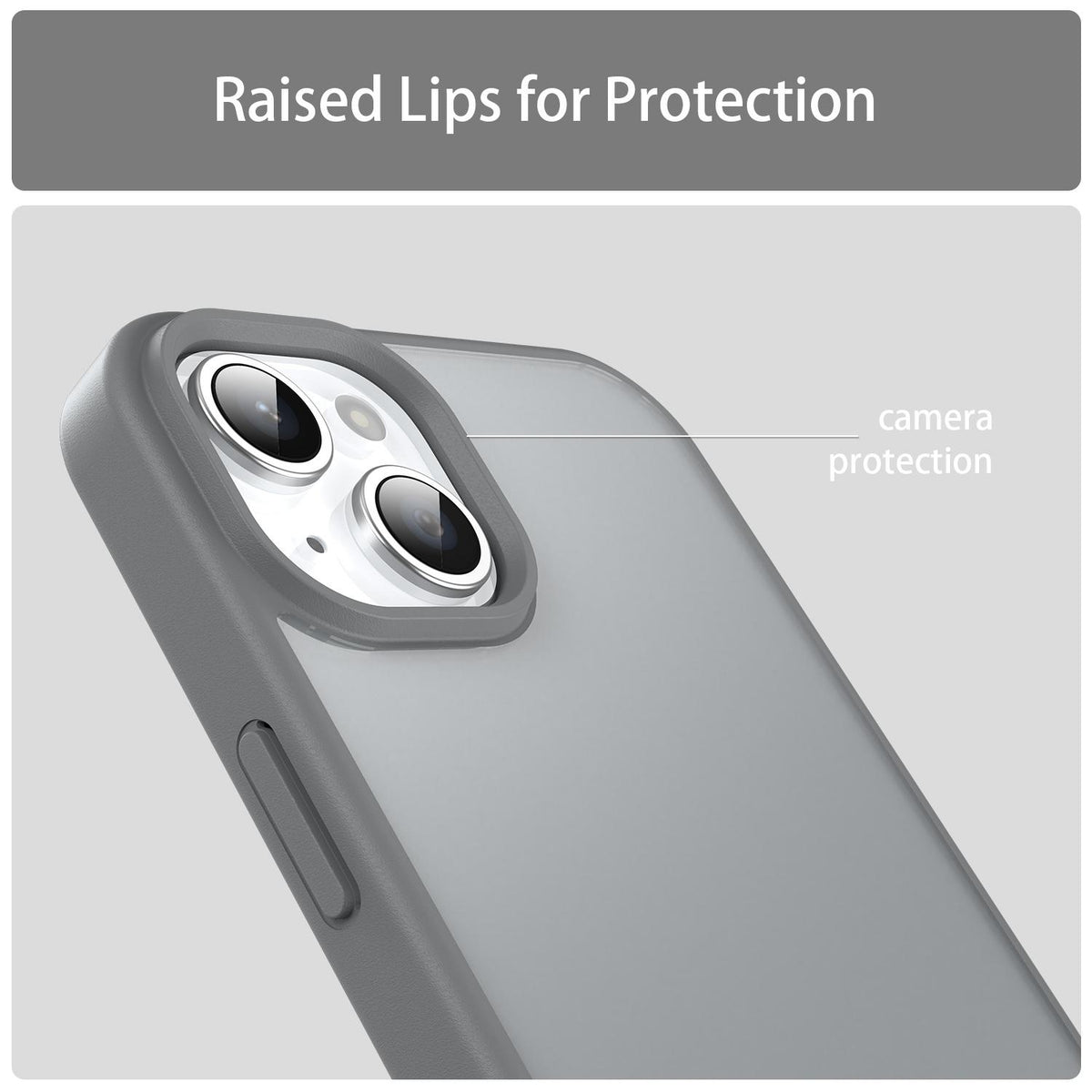 For iPhone 15 Plus Fanying Series Precision Camera Hole PC Hybrid TPU Translucent Frosted Phone Case - Silver Grey - EDA009893406F