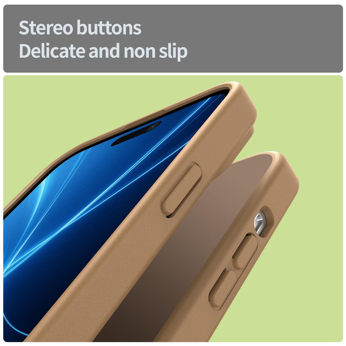 For iPhone 15 Plus Fanying Series Precision Camera Hole PC Hybrid TPU Translucent Frosted Phone Case - Desert Gold - EDA009893406G