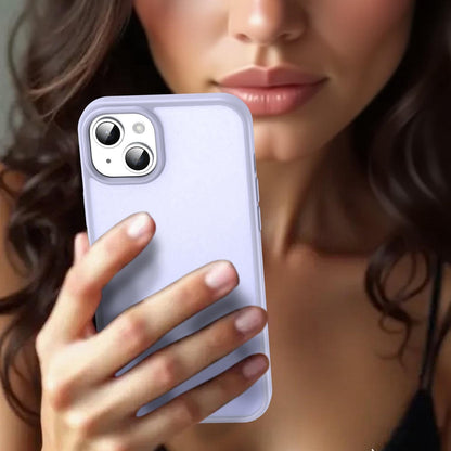 For iPhone 15 Plus Fanying Series Precision Camera Hole PC Hybrid TPU Translucent Frosted Phone Case - Lavender - EDA009893406H