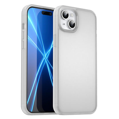 For iPhone 15 Plus Fanying Series Precision Camera Hole PC Hybrid TPU Translucent Frosted Phone Case - Matte White - EDA009893406J