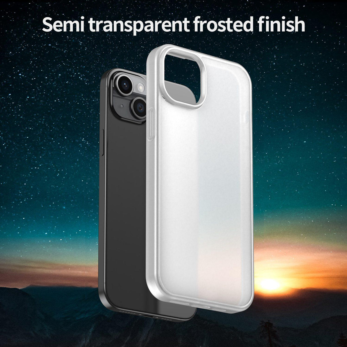 For iPhone 15 Plus Fanying Series Precision Camera Hole PC Hybrid TPU Translucent Frosted Phone Case - Matte White - EDA009893406J