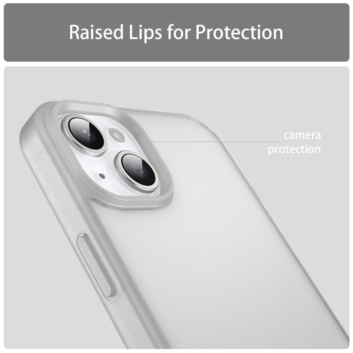 For iPhone 15 Plus Fanying Series Precision Camera Hole PC Hybrid TPU Translucent Frosted Phone Case - Matte White - EDA009893406J