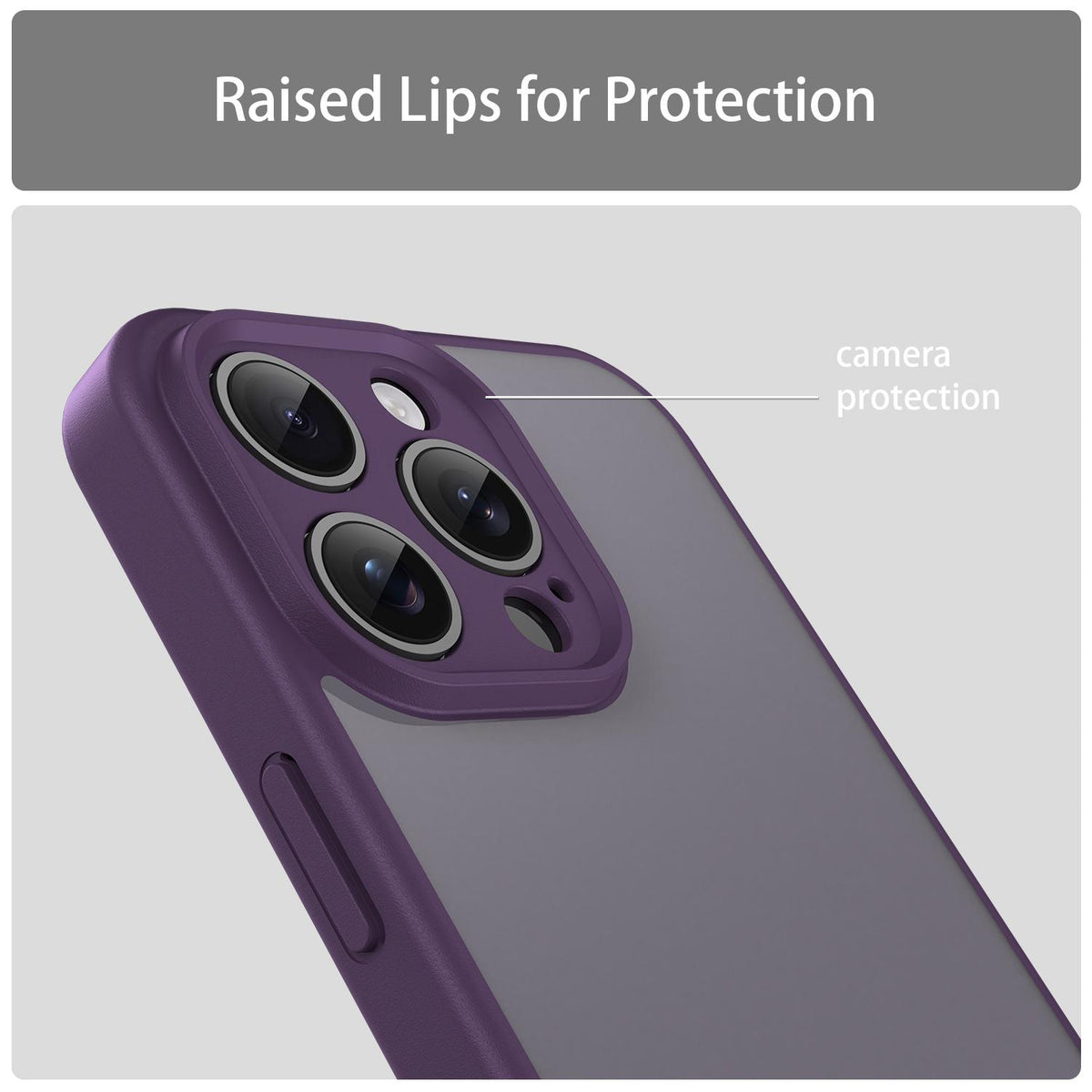 For iPhone 15 Pro Max Fanying Series Precision Camera Hole PC Hybrid TPU Translucent Frosted Phone Case - Crystal Purple - EDA009893409B