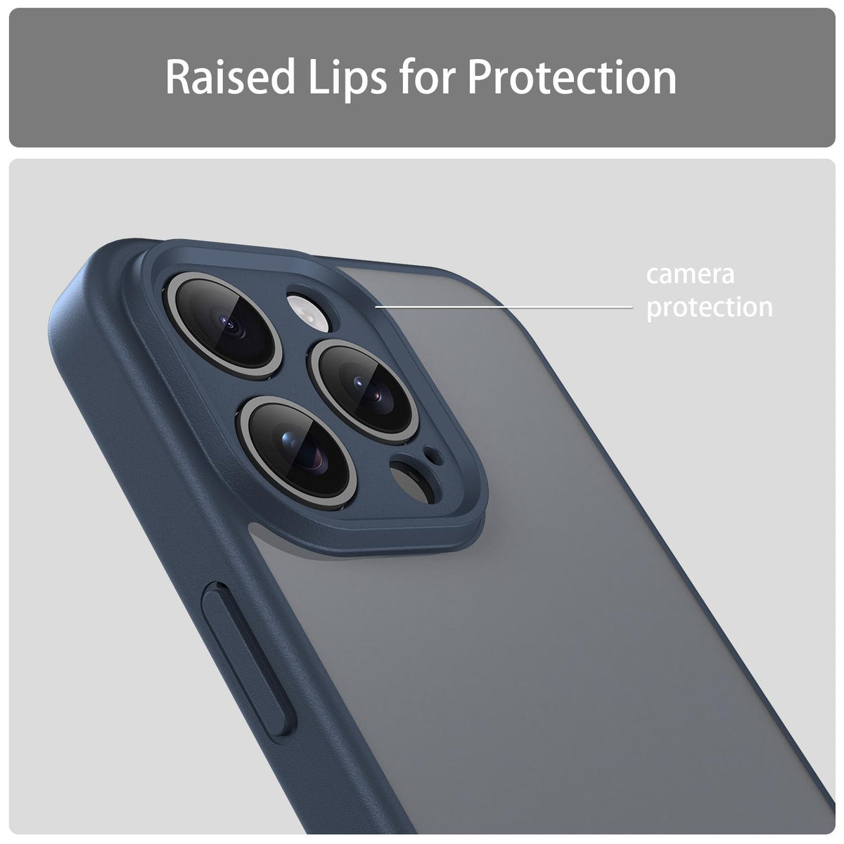 For iPhone 15 Pro Max Fanying Series Precision Camera Hole PC Hybrid TPU Translucent Frosted Phone Case - Cyan Blue - EDA009893409C