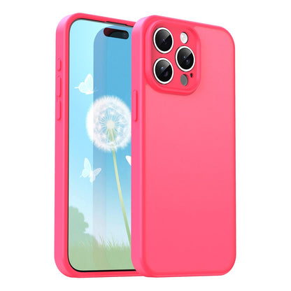For iPhone 15 Pro Max Fanying Series Precision Camera Hole PC Hybrid TPU Translucent Frosted Phone Case - Rose Red - EDA009893409E