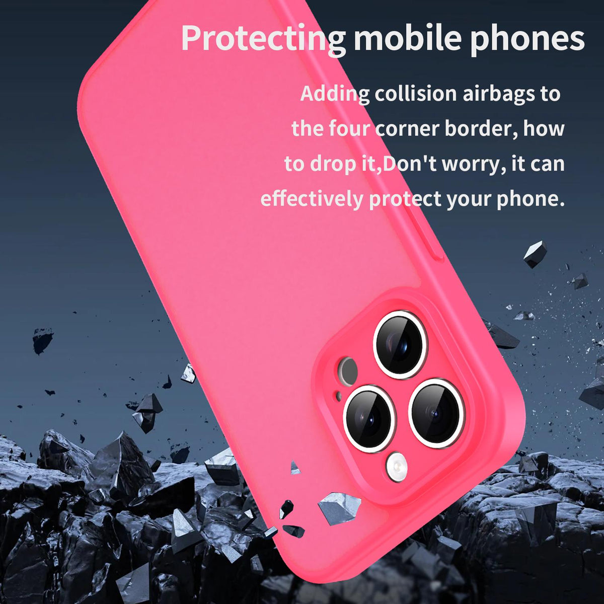 For iPhone 15 Pro Max Fanying Series Precision Camera Hole PC Hybrid TPU Translucent Frosted Phone Case - Rose Red - EDA009893409E