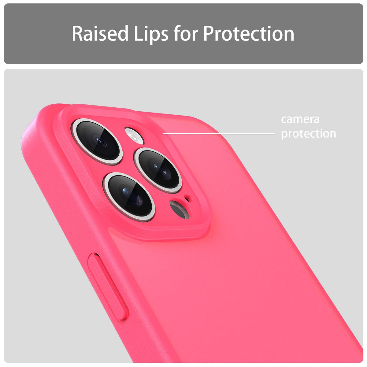 For iPhone 15 Pro Max Fanying Series Precision Camera Hole PC Hybrid TPU Translucent Frosted Phone Case - Rose Red - EDA009893409E