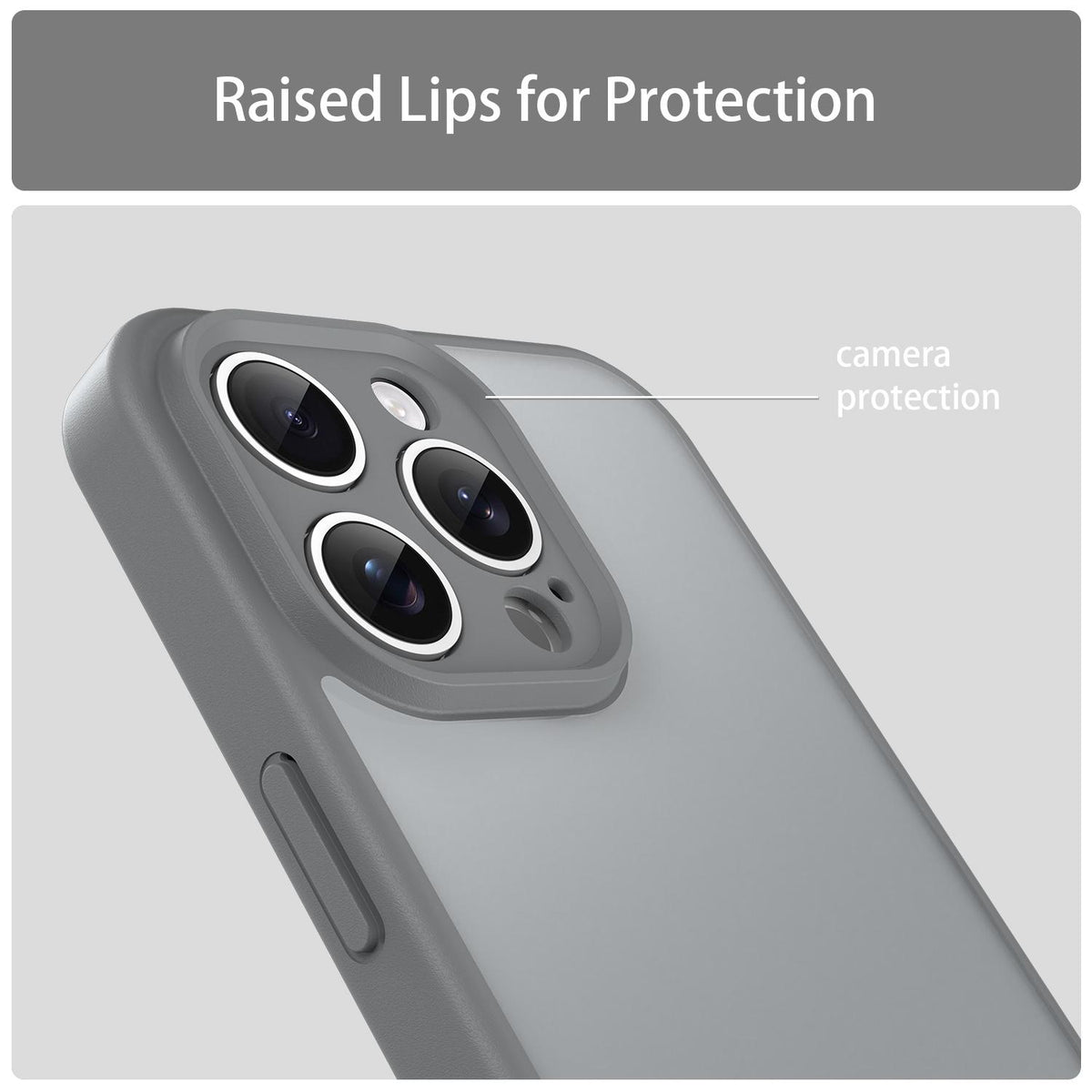For iPhone 15 Pro Max Fanying Series Precision Camera Hole PC Hybrid TPU Translucent Frosted Phone Case - Silver Grey - EDA009893409F