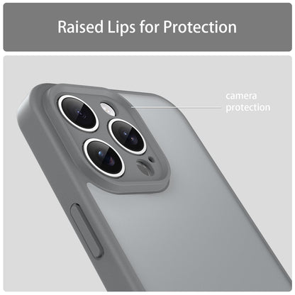 For iPhone 15 Pro Max Fanying Series Precision Camera Hole PC Hybrid TPU Translucent Frosted Phone Case - Silver Grey - EDA009893409F