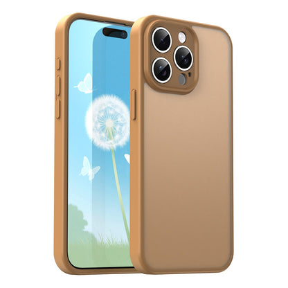 For iPhone 15 Pro Max Fanying Series Precision Camera Hole PC Hybrid TPU Translucent Frosted Phone Case - Desert Gold - EDA009893409G