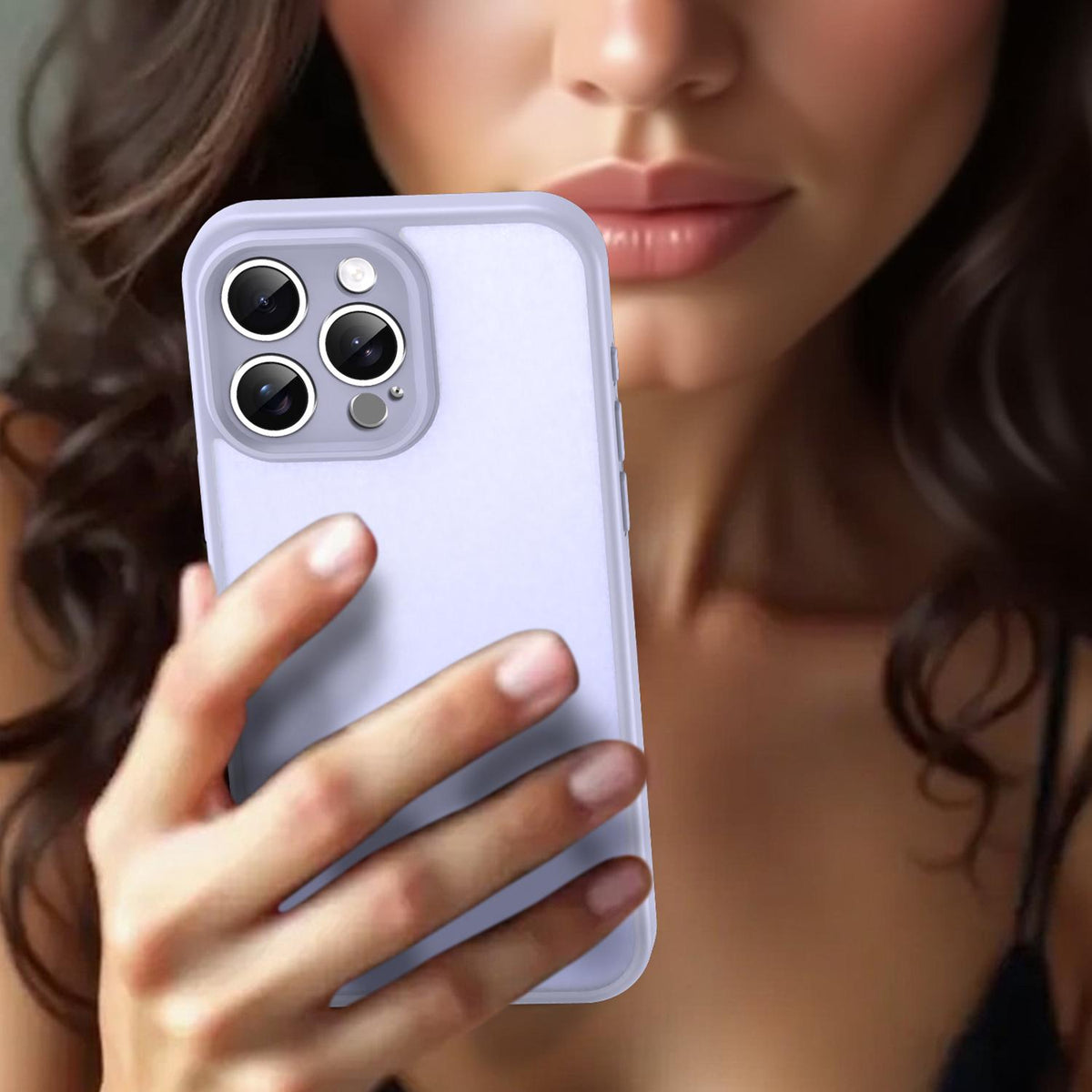 For iPhone 15 Pro Max Fanying Series Precision Camera Hole PC Hybrid TPU Translucent Frosted Phone Case - Lavender - EDA009893409H