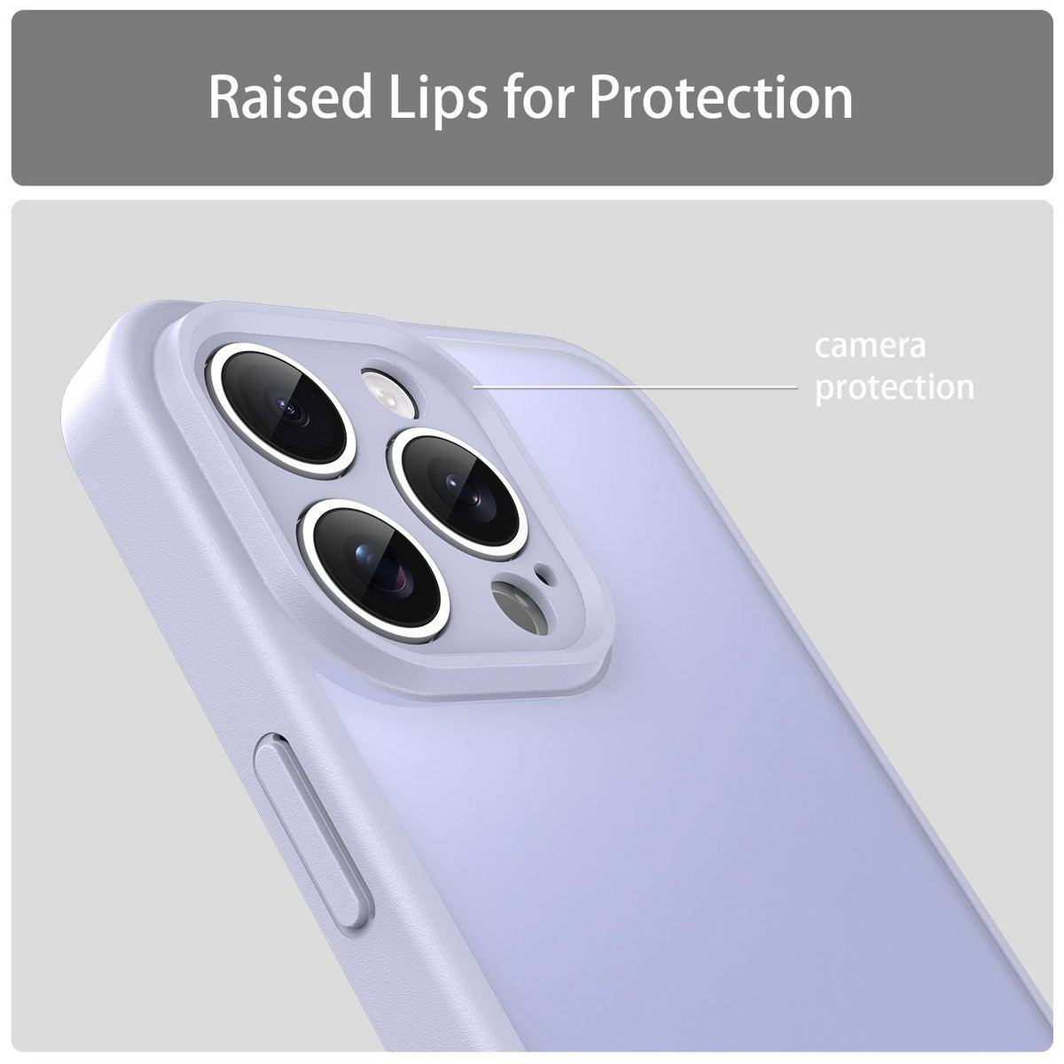 For iPhone 15 Pro Max Fanying Series Precision Camera Hole PC Hybrid TPU Translucent Frosted Phone Case - Lavender - EDA009893409H