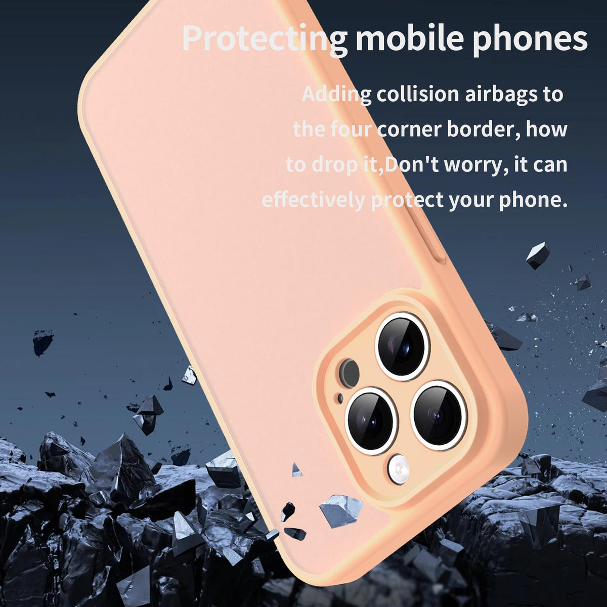 For iPhone 15 Pro Max Fanying Series Precision Camera Hole PC Hybrid TPU Translucent Frosted Phone Case - Rouge Powder - EDA009893409I