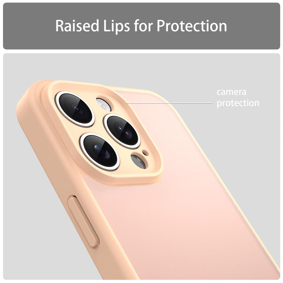 For iPhone 15 Pro Max Fanying Series Precision Camera Hole PC Hybrid TPU Translucent Frosted Phone Case - Rouge Powder - EDA009893409I