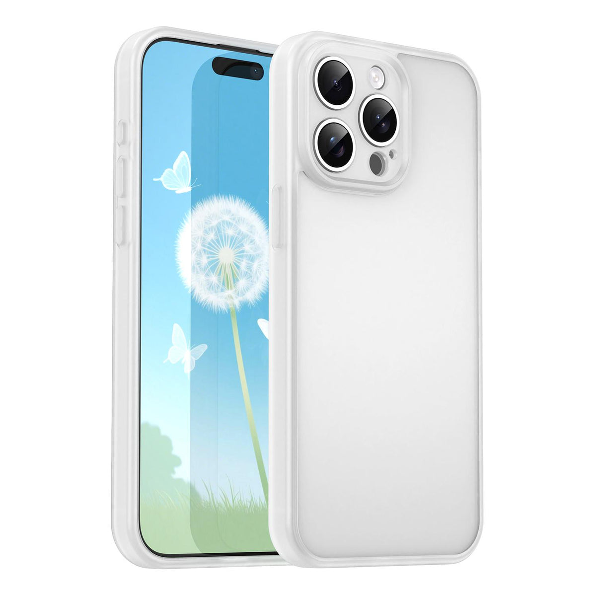 For iPhone 15 Pro Max Fanying Series Precision Camera Hole PC Hybrid TPU Translucent Frosted Phone Case - Matte White - EDA009893409J
