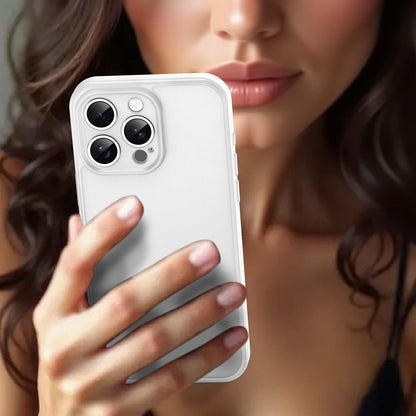 For iPhone 15 Pro Max Fanying Series Precision Camera Hole PC Hybrid TPU Translucent Frosted Phone Case - Matte White - EDA009893409J