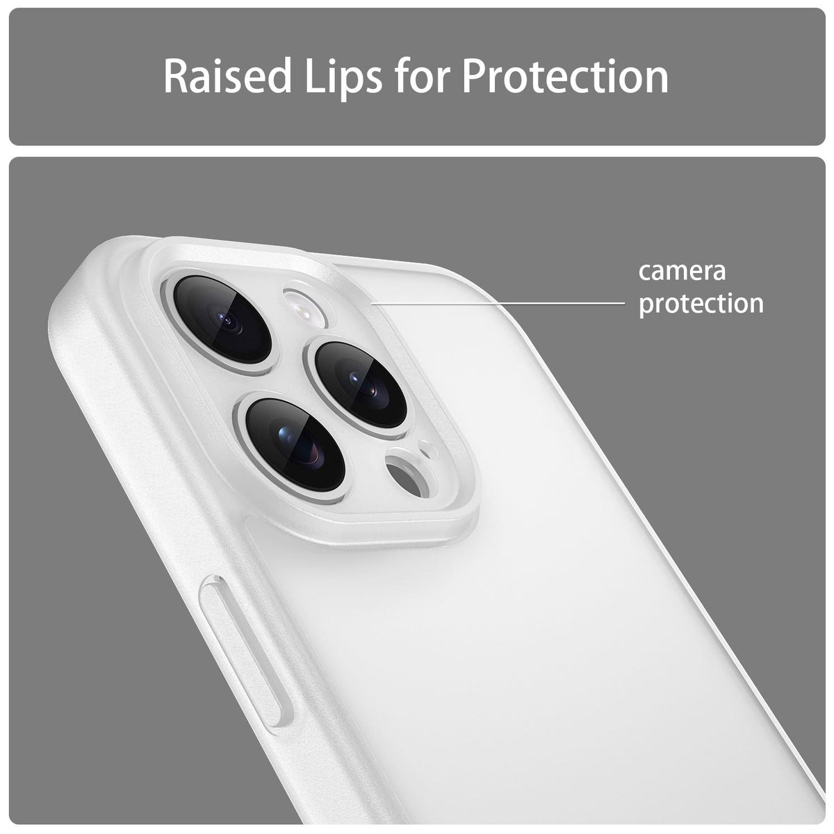 For iPhone 15 Pro Max Fanying Series Precision Camera Hole PC Hybrid TPU Translucent Frosted Phone Case - Matte White - EDA009893409J