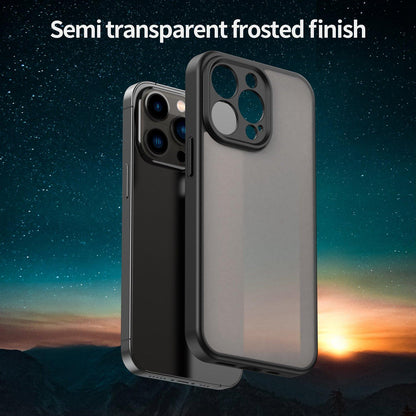 For iPhone 13 Pro Fanying Series Precision Camera Hole PC Hybrid TPU Translucent Frosted Phone Case - Translucent Black - EDA009893410A