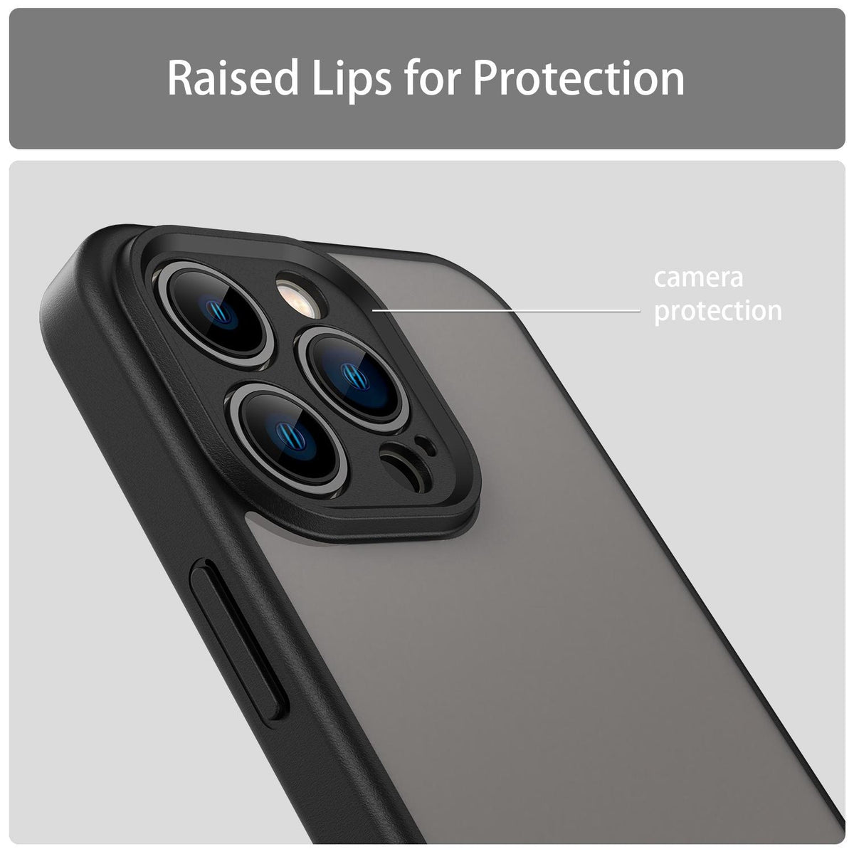 For iPhone 13 Pro Fanying Series Precision Camera Hole PC Hybrid TPU Translucent Frosted Phone Case - Translucent Black - EDA009893410A