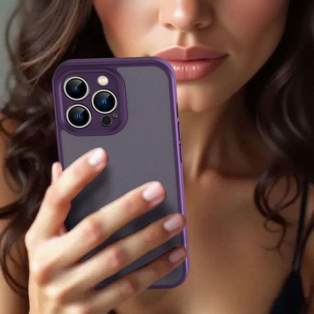 For iPhone 13 Pro Fanying Series Precision Camera Hole PC Hybrid TPU Translucent Frosted Phone Case - Crystal Purple - EDA009893410B