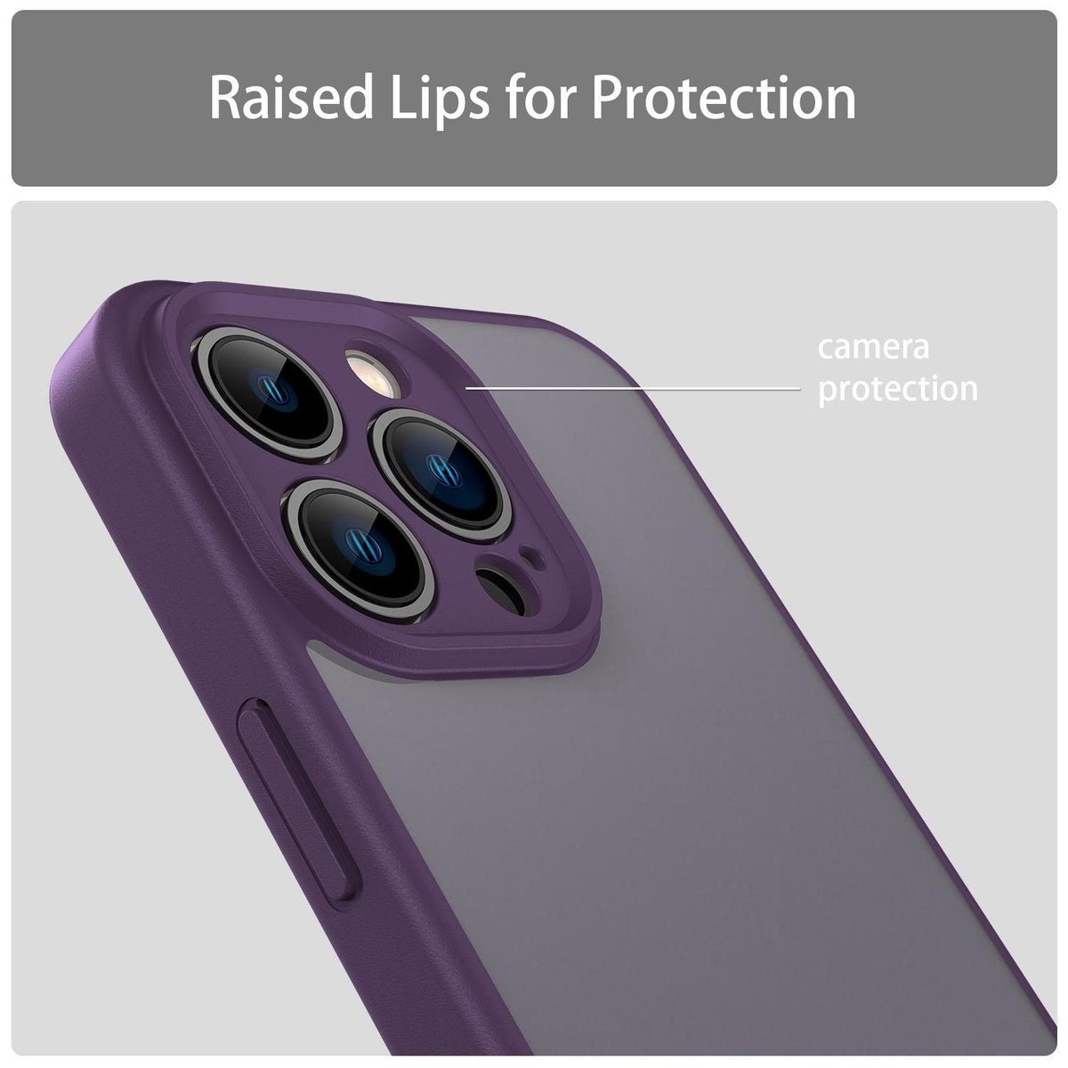 For iPhone 13 Pro Fanying Series Precision Camera Hole PC Hybrid TPU Translucent Frosted Phone Case - Crystal Purple - EDA009893410B