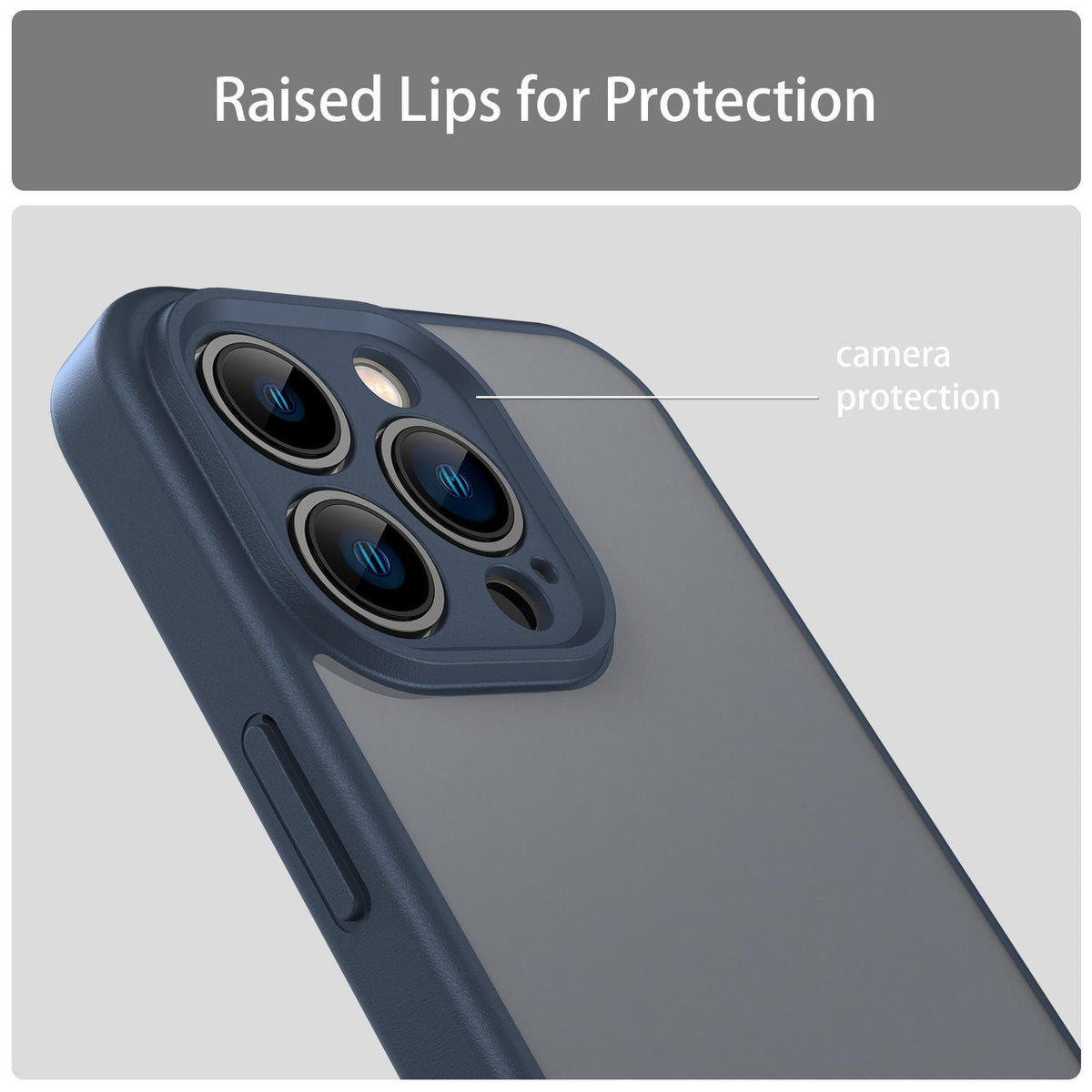 For iPhone 13 Pro Fanying Series Precision Camera Hole PC Hybrid TPU Translucent Frosted Phone Case - Cyan Blue - EDA009893410C