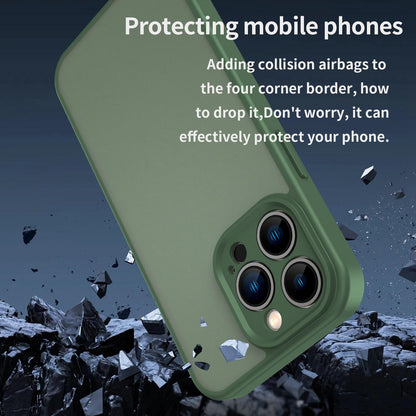 For iPhone 13 Pro Fanying Series Precision Camera Hole PC Hybrid TPU Translucent Frosted Phone Case - Olive Green - EDA009893410D