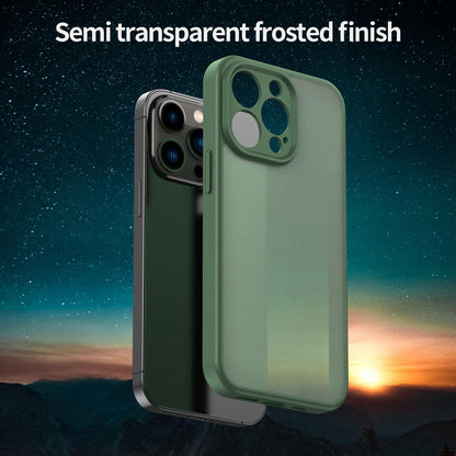 For iPhone 13 Pro Fanying Series Precision Camera Hole PC Hybrid TPU Translucent Frosted Phone Case - Olive Green - EDA009893410D