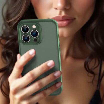 For iPhone 13 Pro Fanying Series Precision Camera Hole PC Hybrid TPU Translucent Frosted Phone Case - Olive Green - EDA009893410D