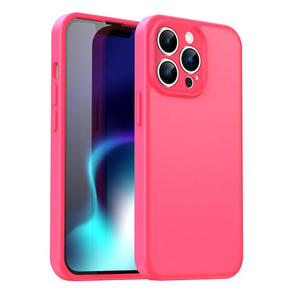 For iPhone 13 Pro Fanying Series Precision Camera Hole PC Hybrid TPU Translucent Frosted Phone Case - Rose Red - EDA009893410E
