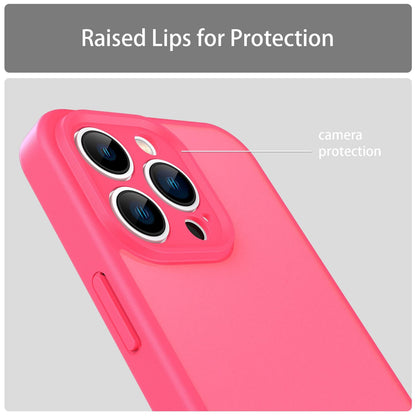 For iPhone 13 Pro Fanying Series Precision Camera Hole PC Hybrid TPU Translucent Frosted Phone Case - Rose Red - EDA009893410E