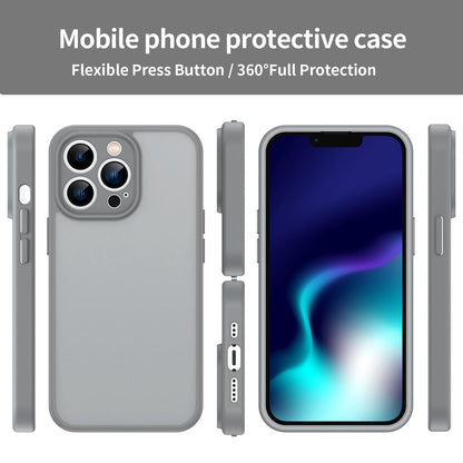 For iPhone 13 Pro Fanying Series Precision Camera Hole PC Hybrid TPU Translucent Frosted Phone Case - Silver Grey - EDA009893410F