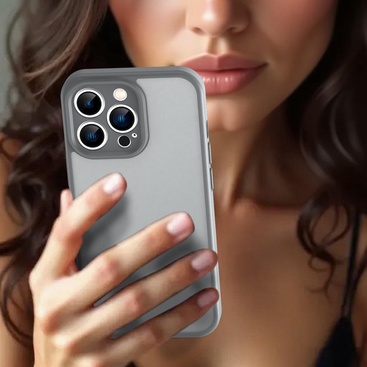 For iPhone 13 Pro Fanying Series Precision Camera Hole PC Hybrid TPU Translucent Frosted Phone Case - Silver Grey - EDA009893410F