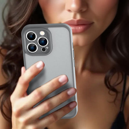 For iPhone 13 Pro Fanying Series Precision Camera Hole PC Hybrid TPU Translucent Frosted Phone Case - Silver Grey - EDA009893410F