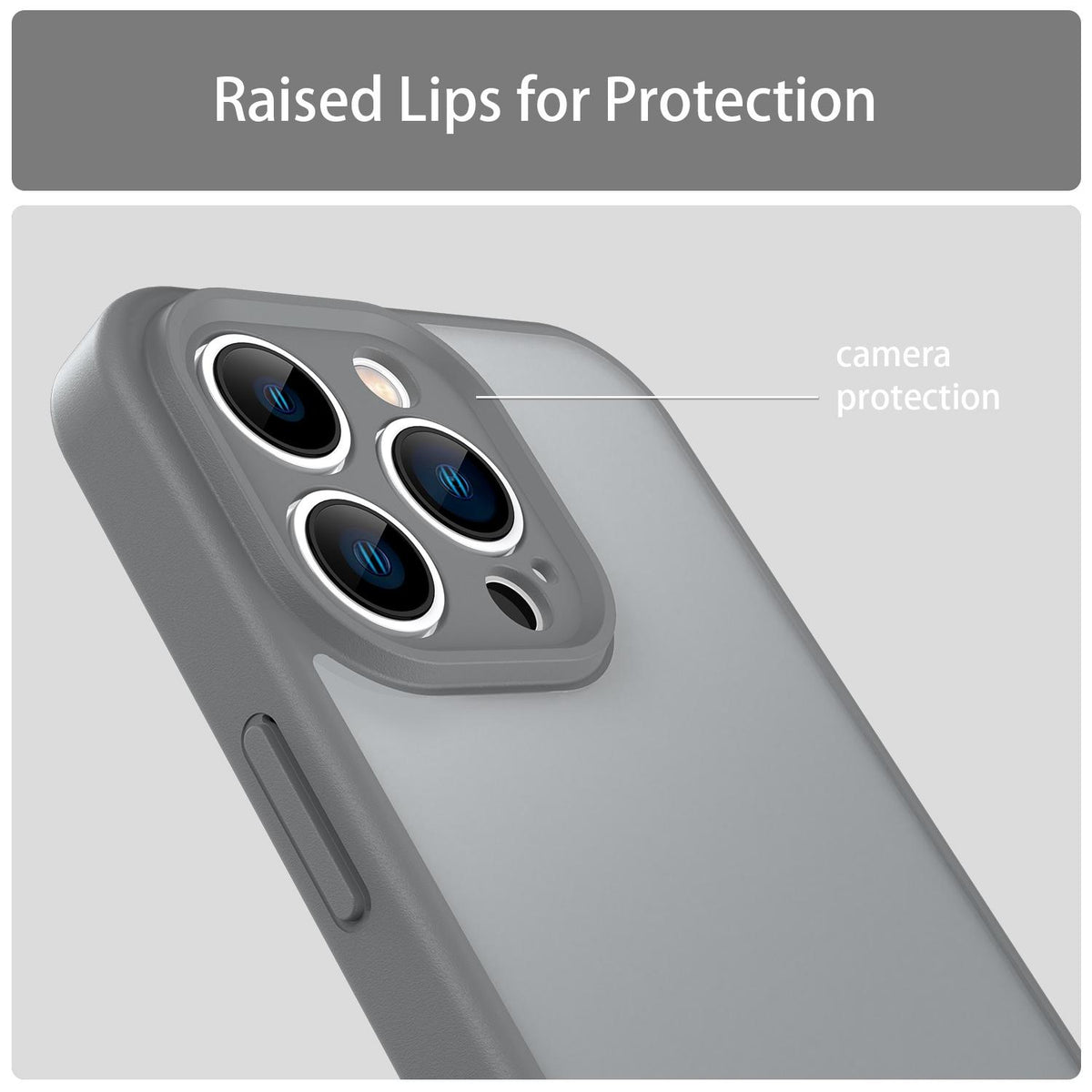 For iPhone 13 Pro Fanying Series Precision Camera Hole PC Hybrid TPU Translucent Frosted Phone Case - Silver Grey - EDA009893410F