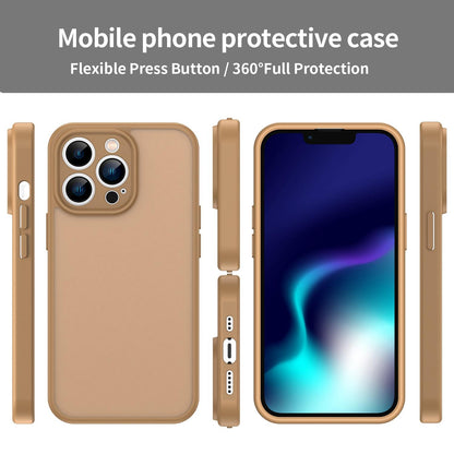 For iPhone 13 Pro Fanying Series Precision Camera Hole PC Hybrid TPU Translucent Frosted Phone Case - Desert Gold - EDA009893410G