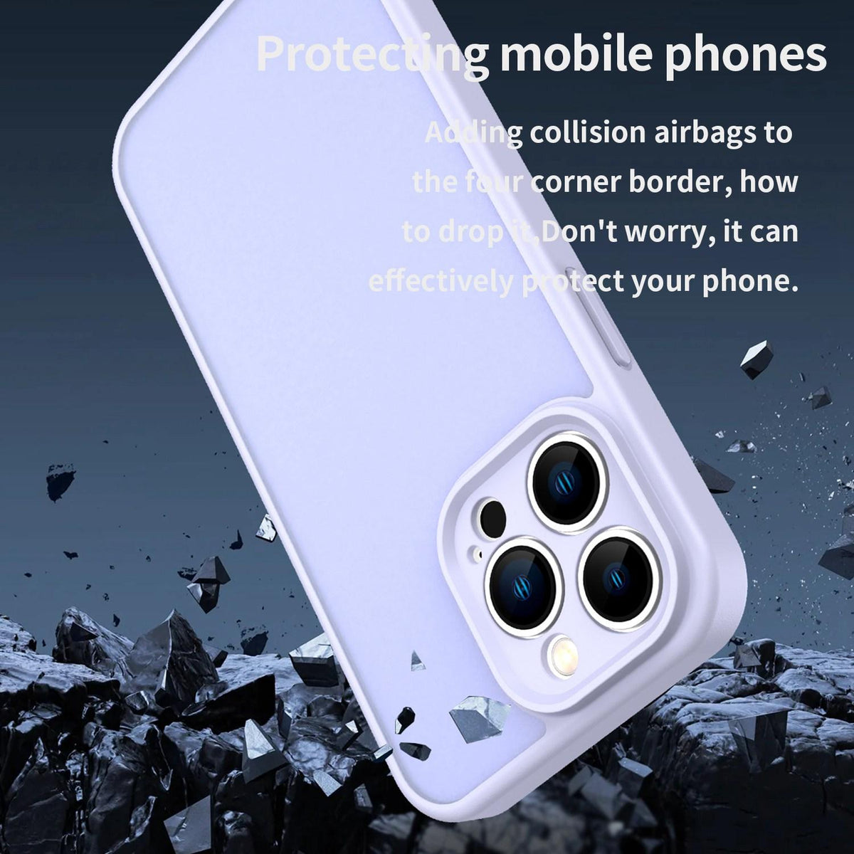 For iPhone 13 Pro Fanying Series Precision Camera Hole PC Hybrid TPU Translucent Frosted Phone Case - Lavender - EDA009893410H