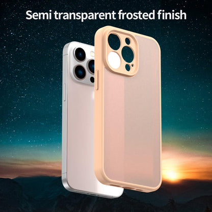 For iPhone 13 Pro Fanying Series Precision Camera Hole PC Hybrid TPU Translucent Frosted Phone Case - Rouge Powder - EDA009893410I