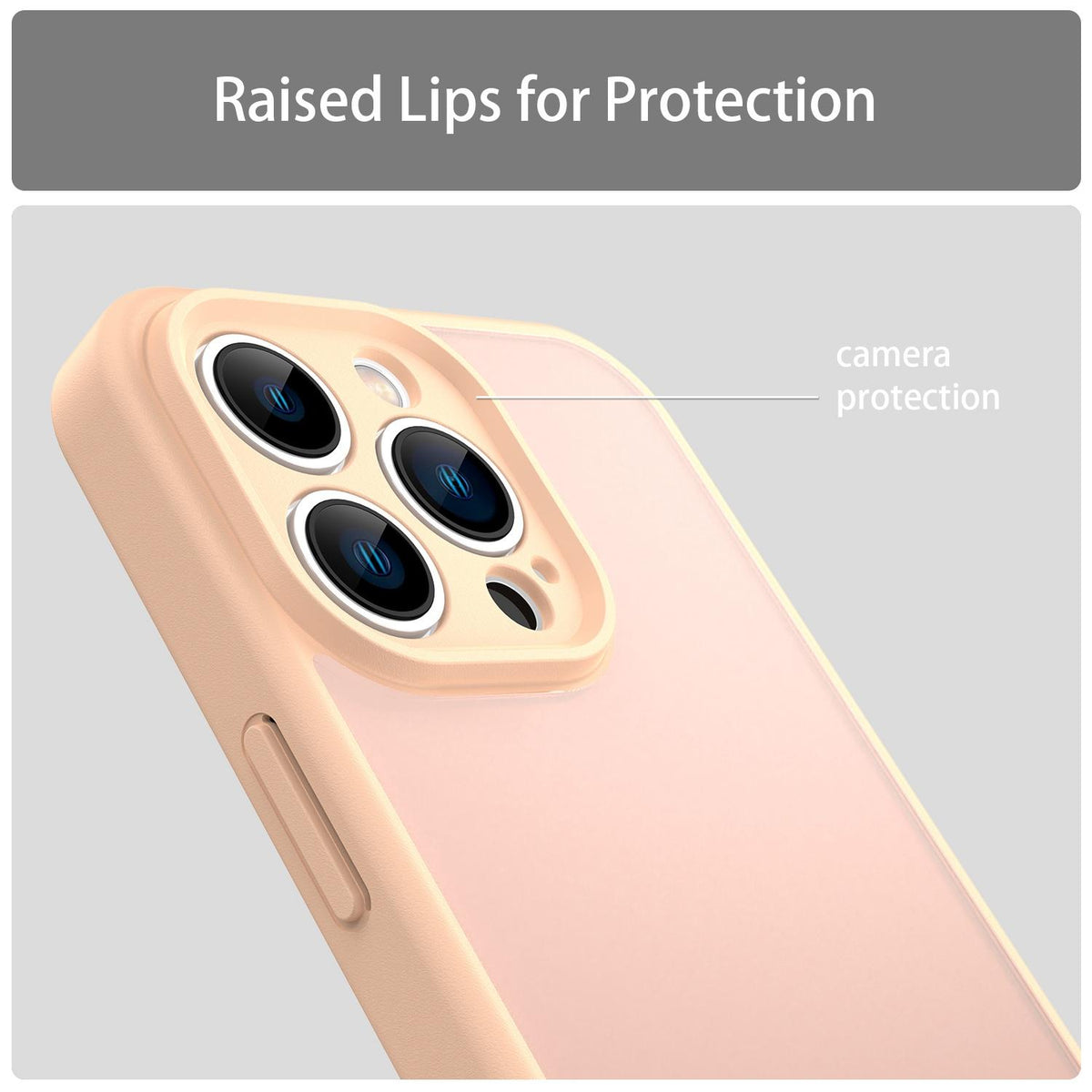 For iPhone 13 Pro Fanying Series Precision Camera Hole PC Hybrid TPU Translucent Frosted Phone Case - Rouge Powder - EDA009893410I