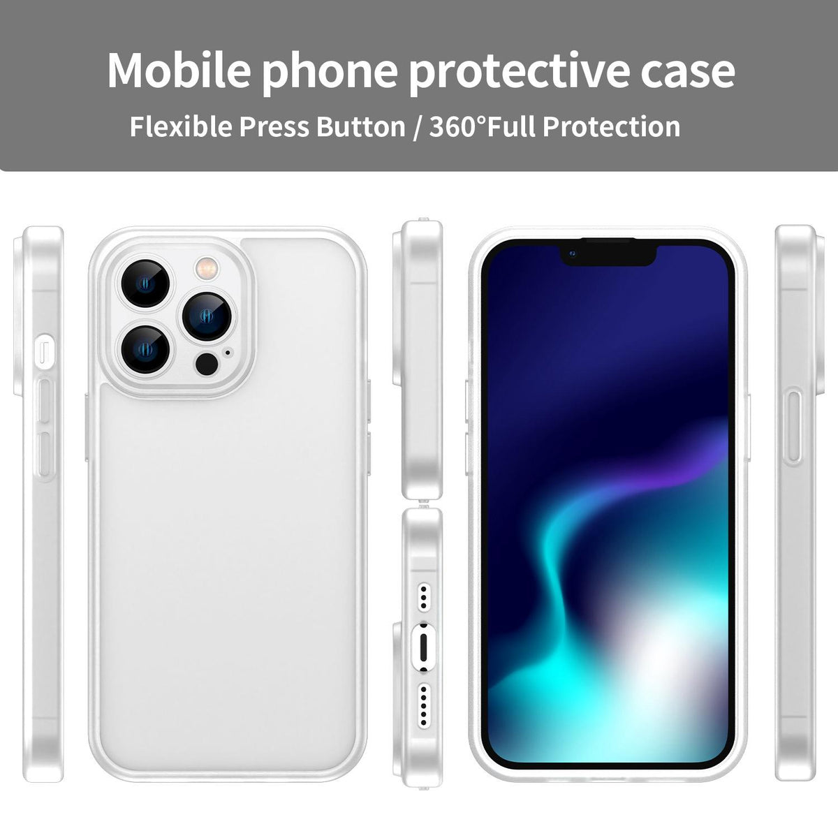 For iPhone 13 Pro Fanying Series Precision Camera Hole PC Hybrid TPU Translucent Frosted Phone Case - Matte White - EDA009893410J