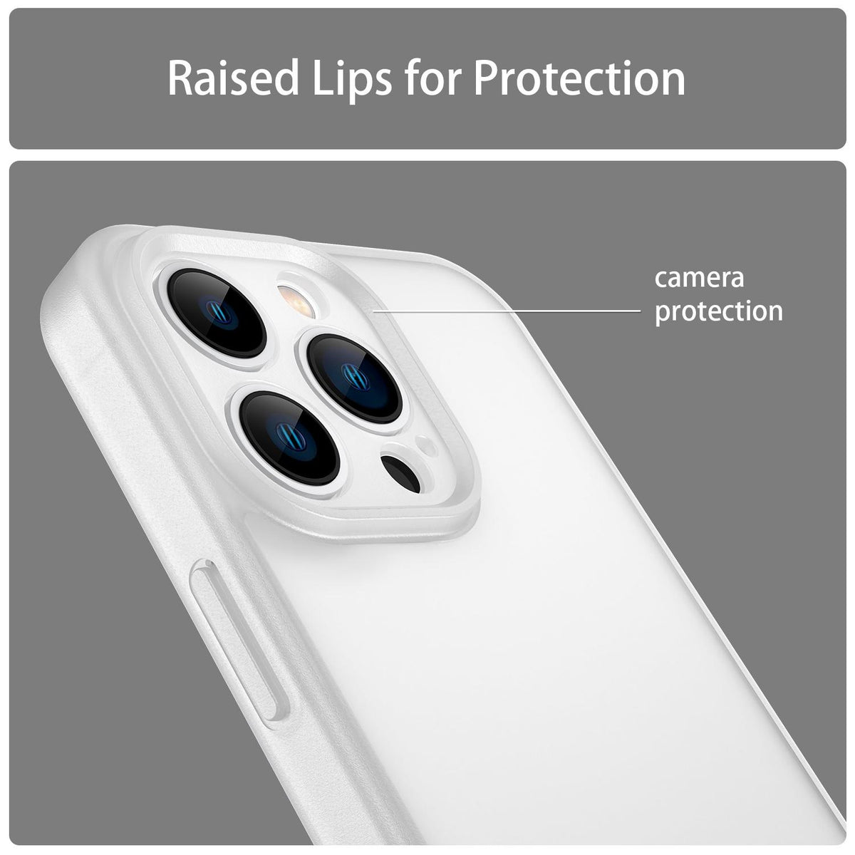For iPhone 13 Pro Fanying Series Precision Camera Hole PC Hybrid TPU Translucent Frosted Phone Case - Matte White - EDA009893410J
