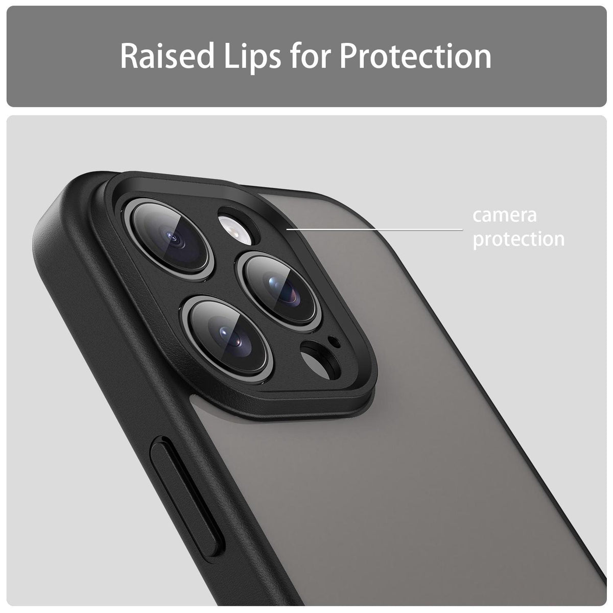 For iPhone 16 Pro Fanying Series Precision Camera Hole PC Hybrid TPU Translucent Frosted Phone Case - Translucent Black - EDA009893414A