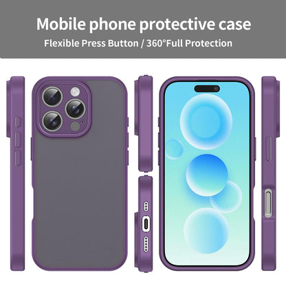 For iPhone 16 Pro Fanying Series Precision Camera Hole PC Hybrid TPU Translucent Frosted Phone Case - Crystal Purple - EDA009893414B