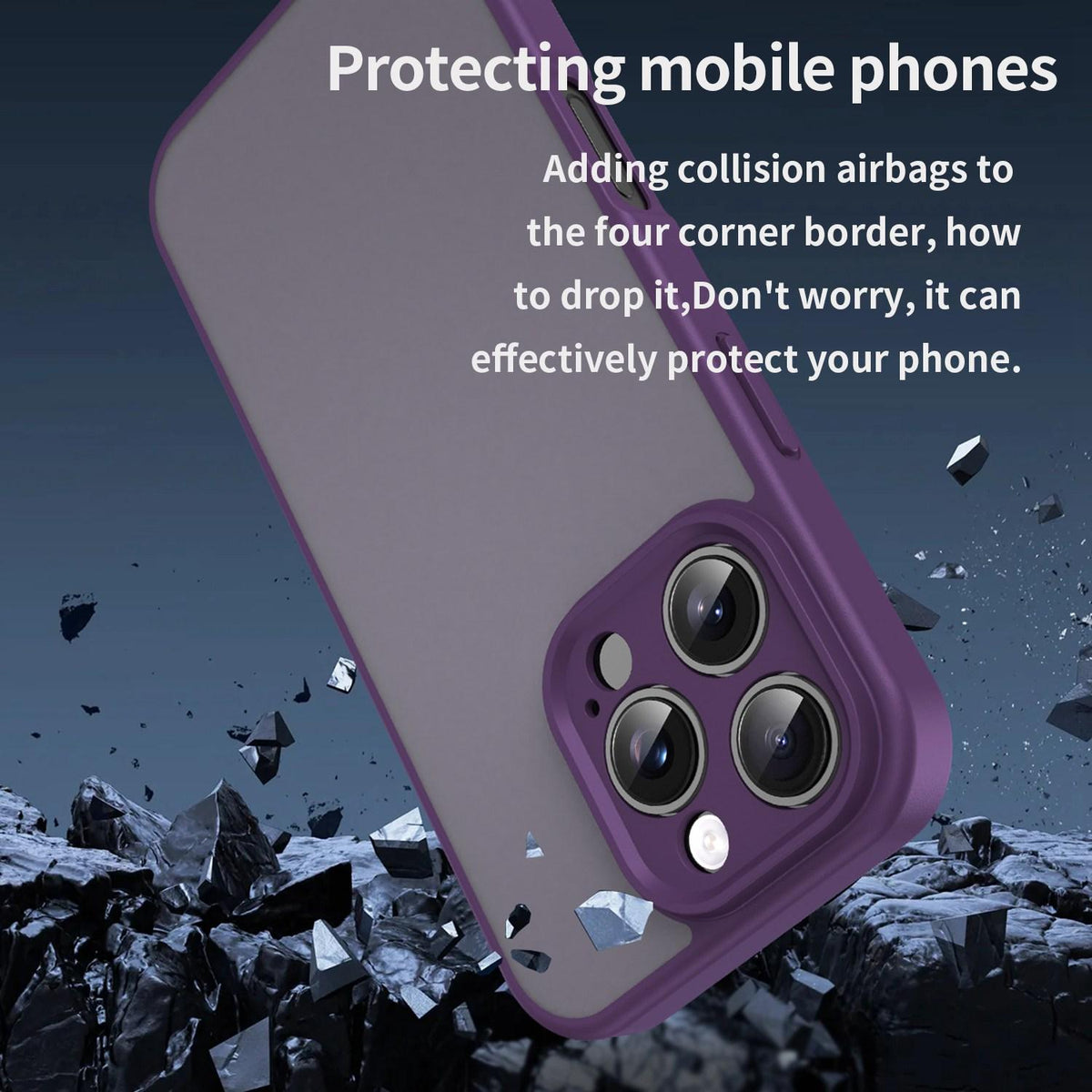 For iPhone 16 Pro Fanying Series Precision Camera Hole PC Hybrid TPU Translucent Frosted Phone Case - Crystal Purple - EDA009893414B