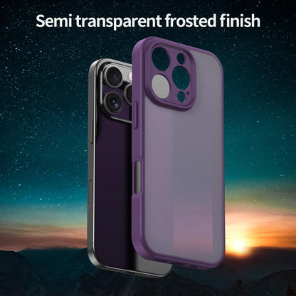 For iPhone 16 Pro Fanying Series Precision Camera Hole PC Hybrid TPU Translucent Frosted Phone Case - Crystal Purple - EDA009893414B